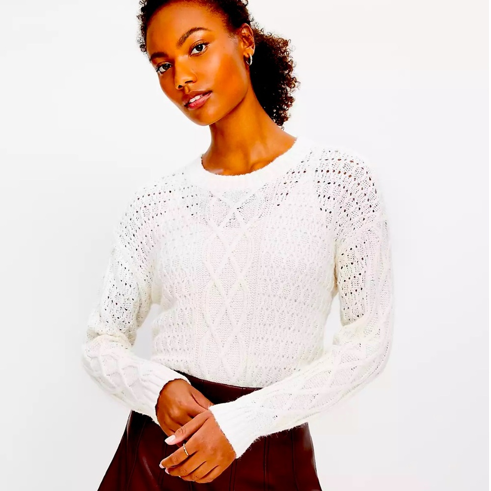 Loft Cable Sweater Petite Small